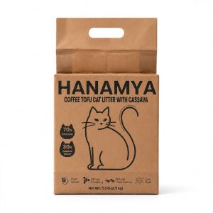 HANAMYA Natural Odor Control Low Dust & Strong Clumping Tofu & Cassava Cat Litter with Recycled Coffee Grounds