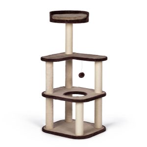 Prevue Pet Products Kitty's Level-Up Cat Tower Scratching Posts with Toy and Bed